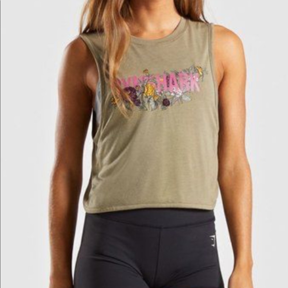 Gymshark Green Floral Crop Top